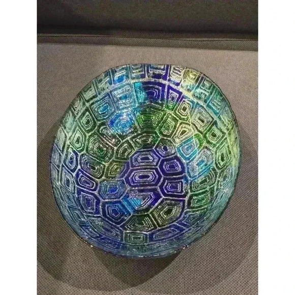 Unbranded Glass Bowl Blue‎ Green - Picture 8 of 8